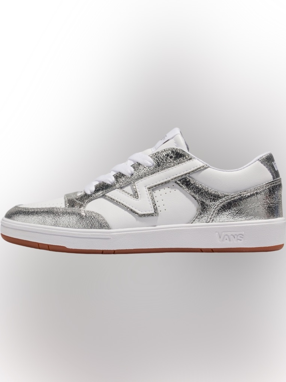 NIB Vans Women’s Lowland Comfycush Metallic Silver Sneakers Size US 9 - Picture 3 of 10